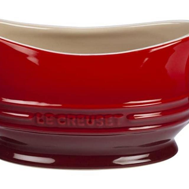 Le Creuset PG9700-1267 Stoneware Gravy Boat, 12-Ounce, Cerise