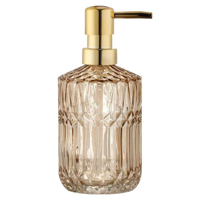 YunNasi Soap Dispenser with Pump, Refillable Liquid Hand Soap Dish Soap Dispensers for Bathroom Counter, Kitchen Sink (Amber)