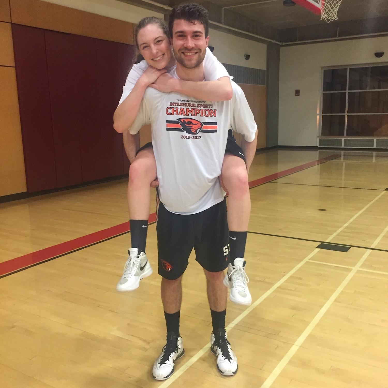 Co-ed Intramural Basketball Champions!! Linds also won her women's championship game right before, back to back baby!