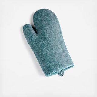 Serged Linen Oven Mitt