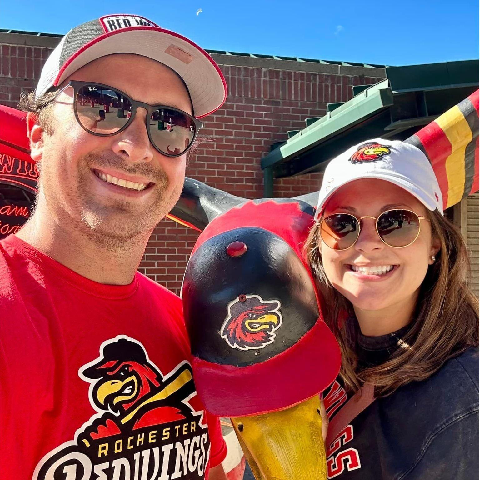 Enjoying a baseball game in our new "hometown," Rochester