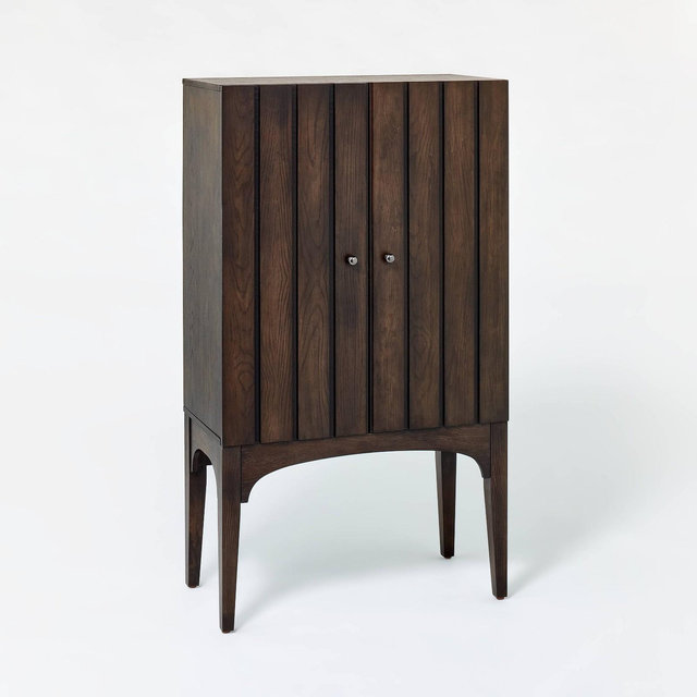 Palma Arched Fluted Cabinet Dark Brown - Threshold™ designed with Studio McGee
