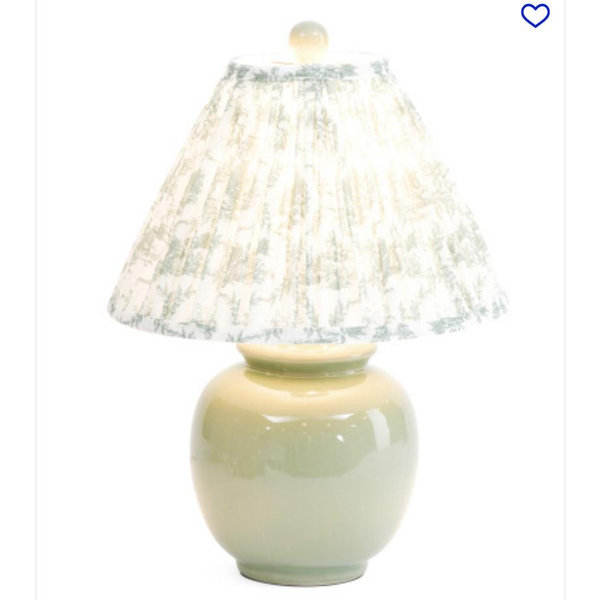 18in Pleated Shade Ceramic Orb Table Lamp | Bedroom | Marshalls