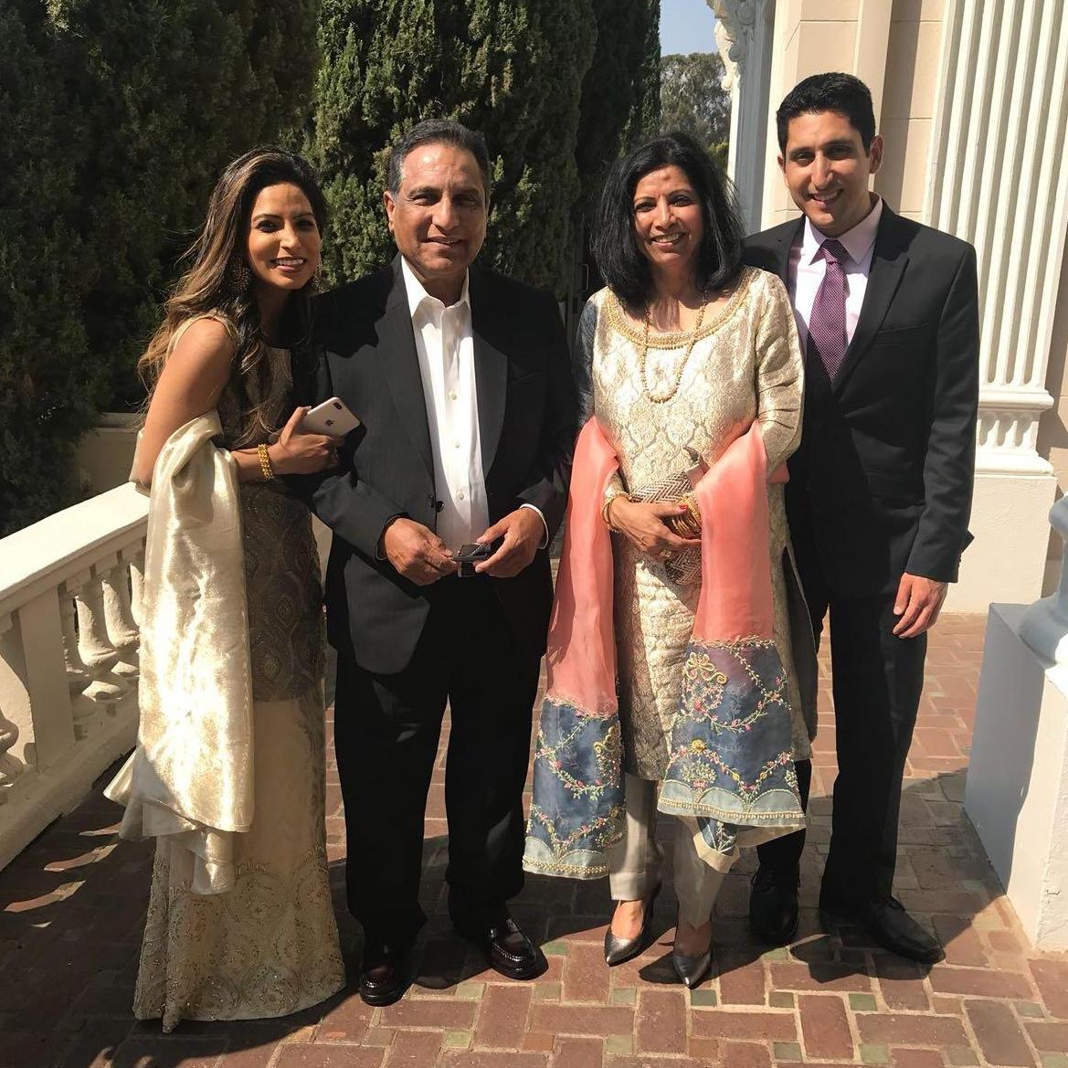 Posing with the parental unit.