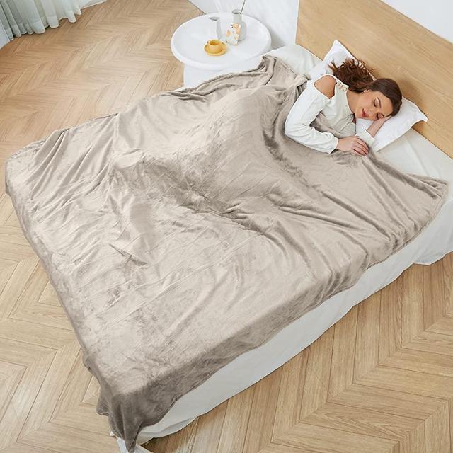 Electric Heated Blanket 72"x84" Full Size with 4 Heating Levels and 10 Hours Auto-Off Large Oversized Heating Blanket with Soft Plush Fabric for Bedding - Beige