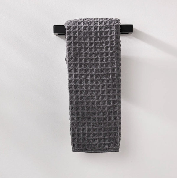 Charcoal Dark Grey Waffle Hand Towel | Geometry Towels