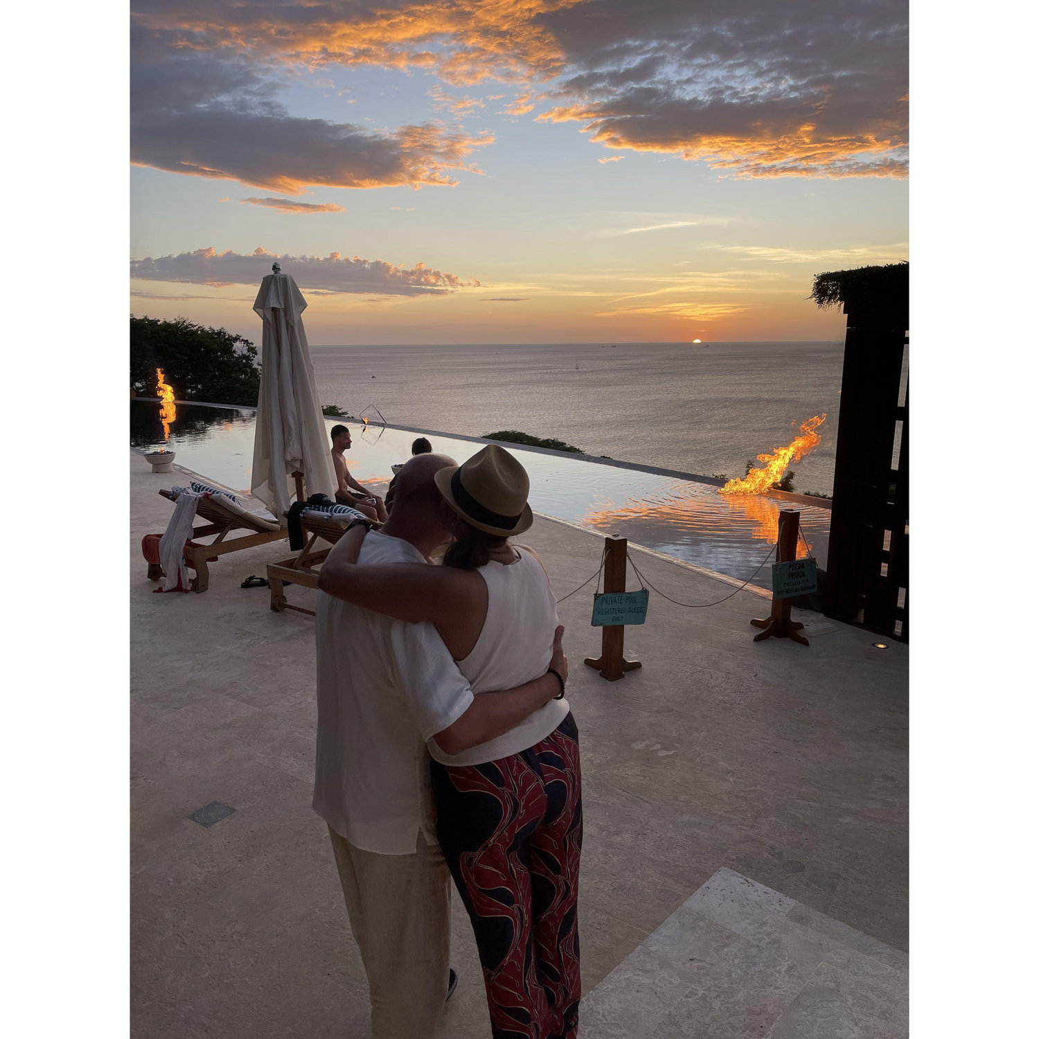 Grateful for  our many blessings as we enjoy the sunset in Cost Rica for Jack's birthday.