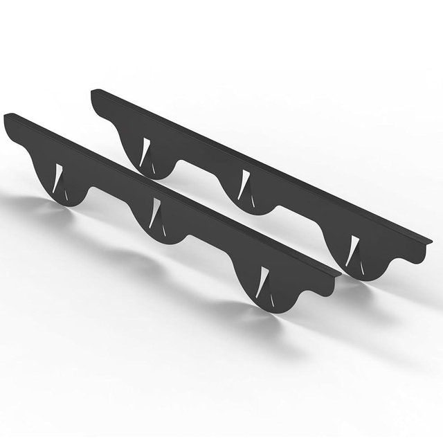 Linda's Essentials Stove Gap Covers Stainless Steel (2 Pack), Heat Resistant Oven Gap Filler Seals Gaps Between Stovetop and Counter, Easy to Clean Range Trim Kit (23.4 Inches, Black (Steel))