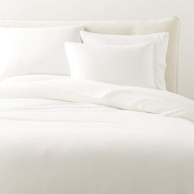 Muna Warm White Washed TENCEL Solid King Duvet Cover