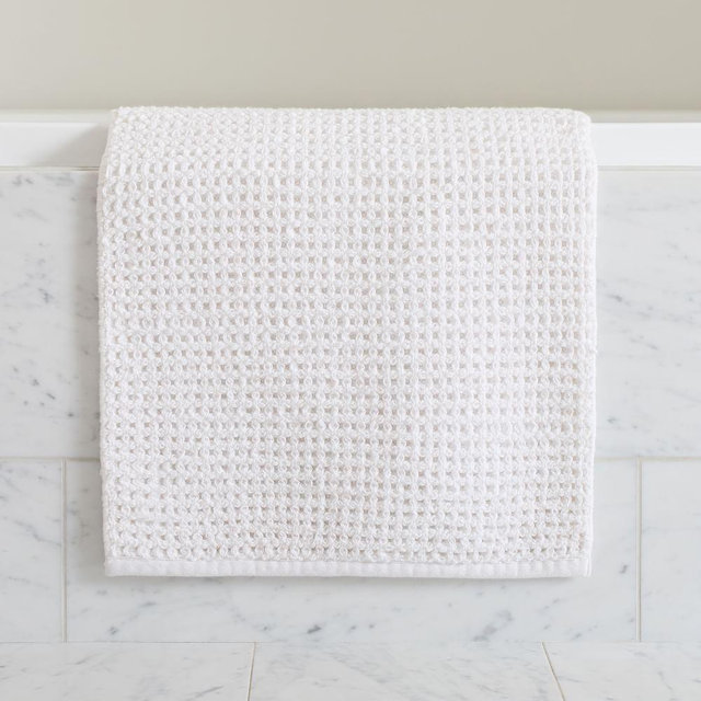 Plush Waffle Bath Mat, White, 20"x34"