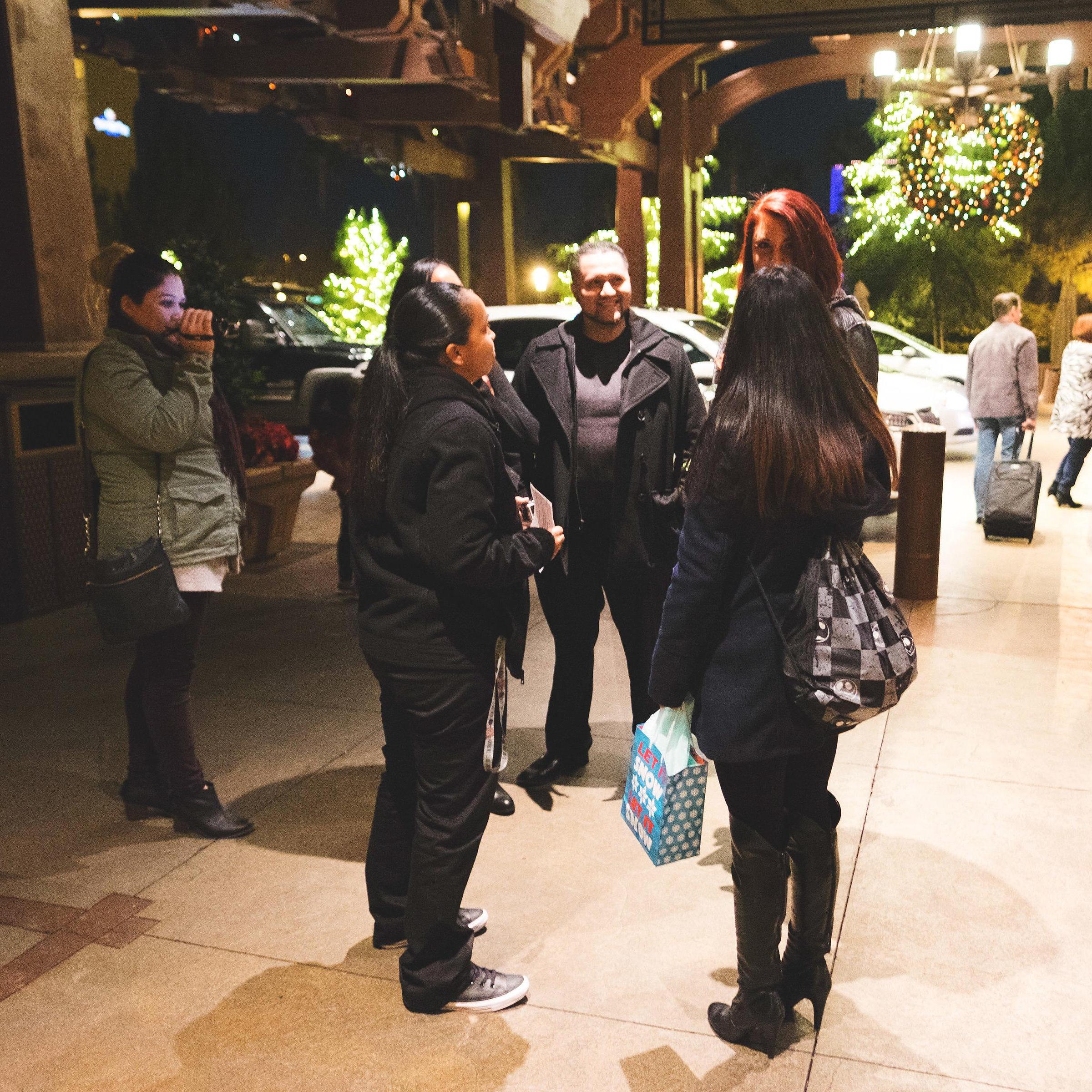Sarah arrives to The Grand California Hotel