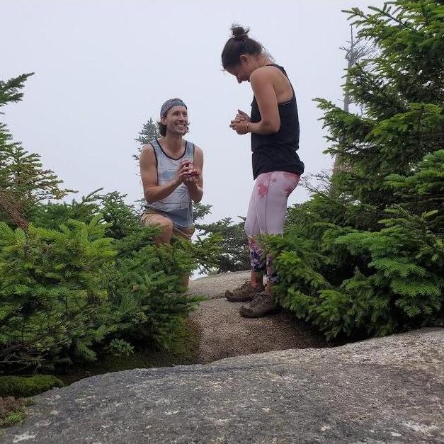 Our engagement! At the top of Mount Osceola in the White Mountains, NH!