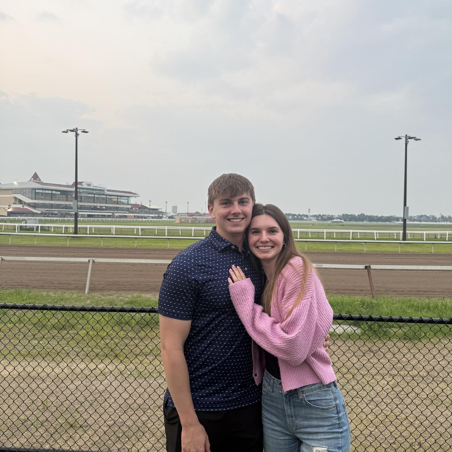 Family dinner at the racetrack
