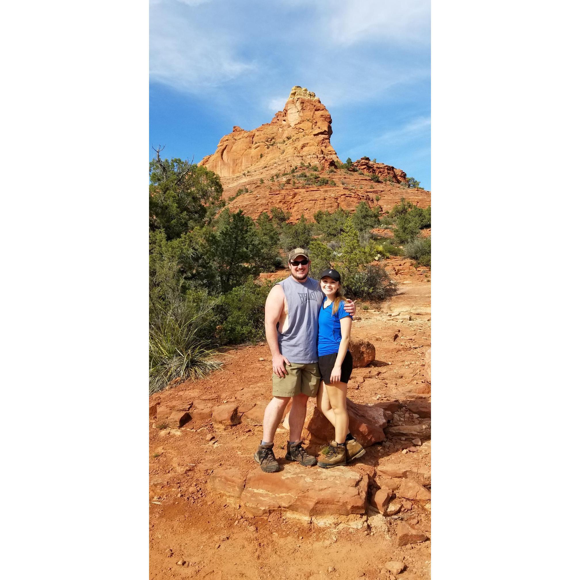 A few hours before our engagement - hiking on Soldiers Pass - March 2019