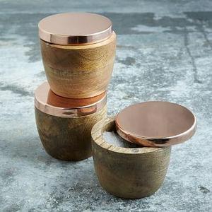 Wood + Copper Salt Cellar