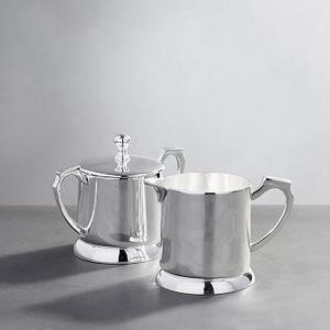 Silver Polished Creamer & Sugar