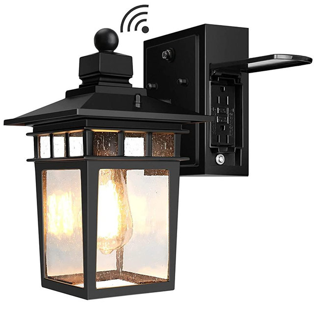 Dusk to Dawn Outdoor Lights Exterior Porch Lights with GFCI Outlet Sensor Outdoor Wall Light Fixture Wall Mount,Anti-Rust Wall Lantern,Waterproof Wall Sconce,Outside Lights for House Garage Front Doo