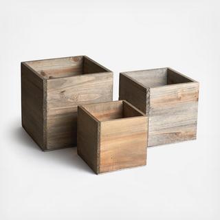 3-Piece Assorted Square Box Planter Set