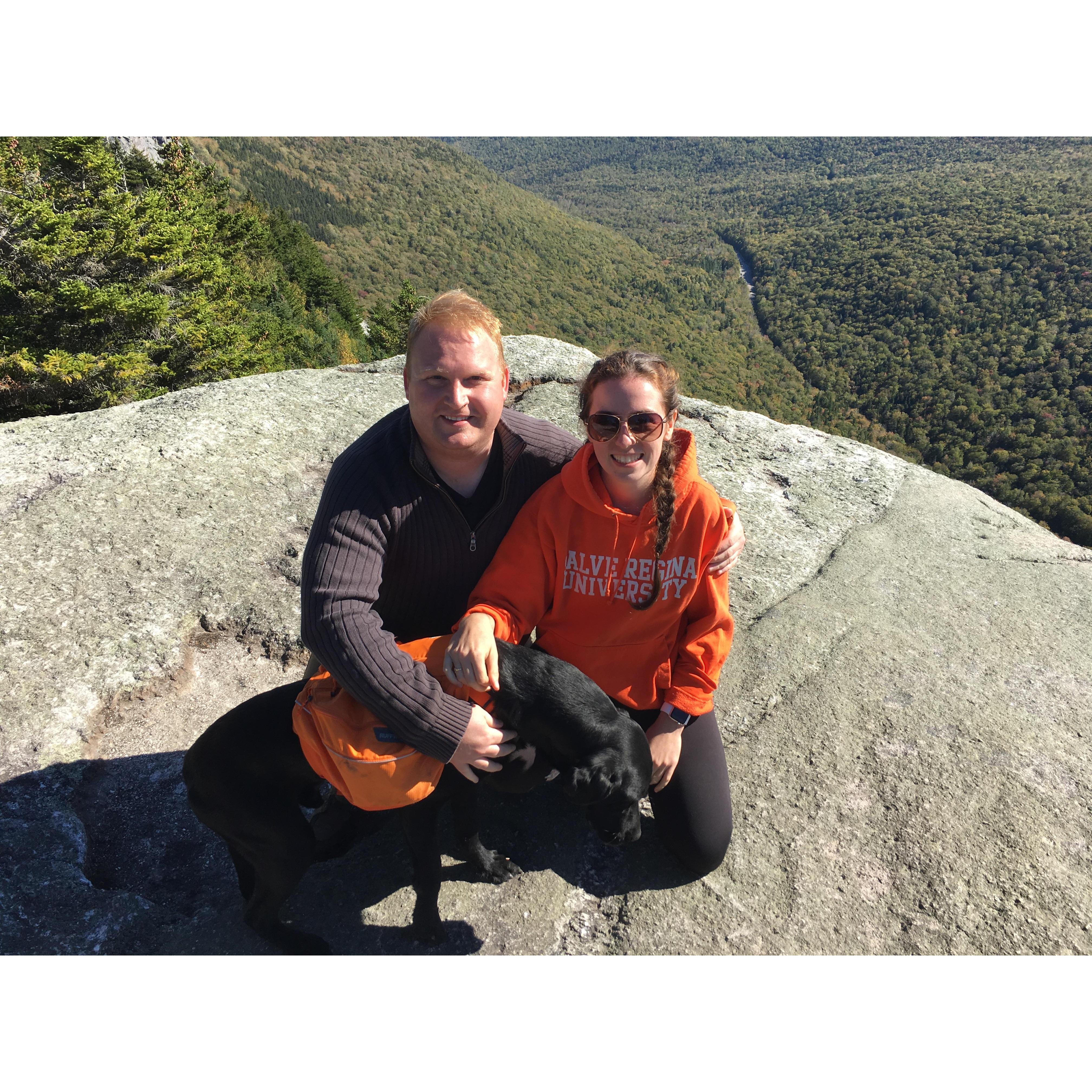 Table Rock hike with Guinness, Grafton Notch, 2017.