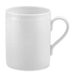 Apilco Beaded Hemstitch Porcelain Mugs, Set of 4