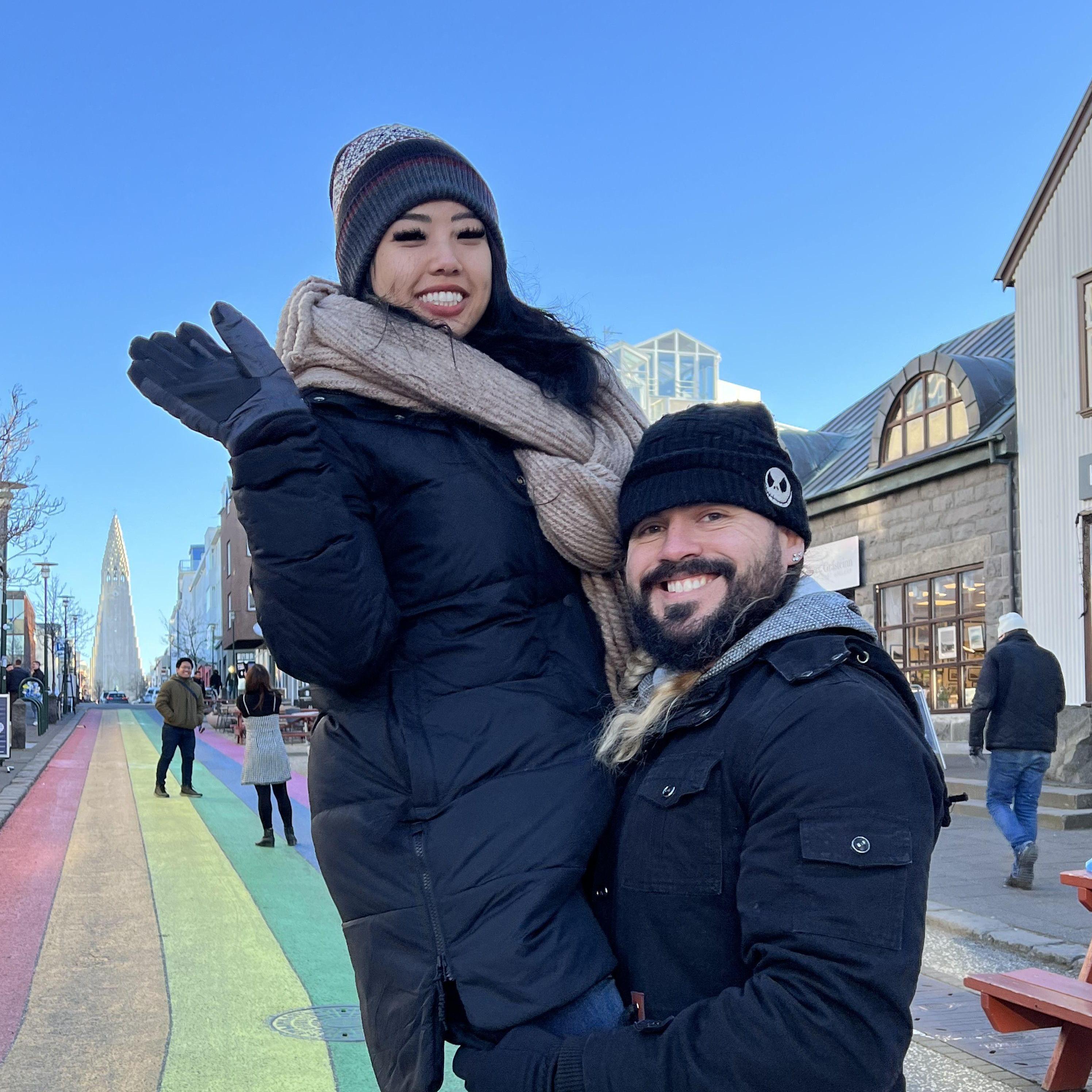 Rainbow road in Reykjavik