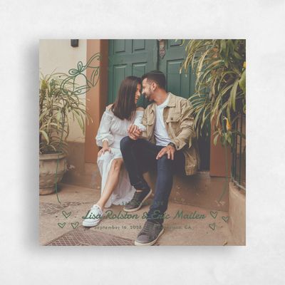 Grayed Hunter, Beige Wedding Save the Date - Aubrey Photo