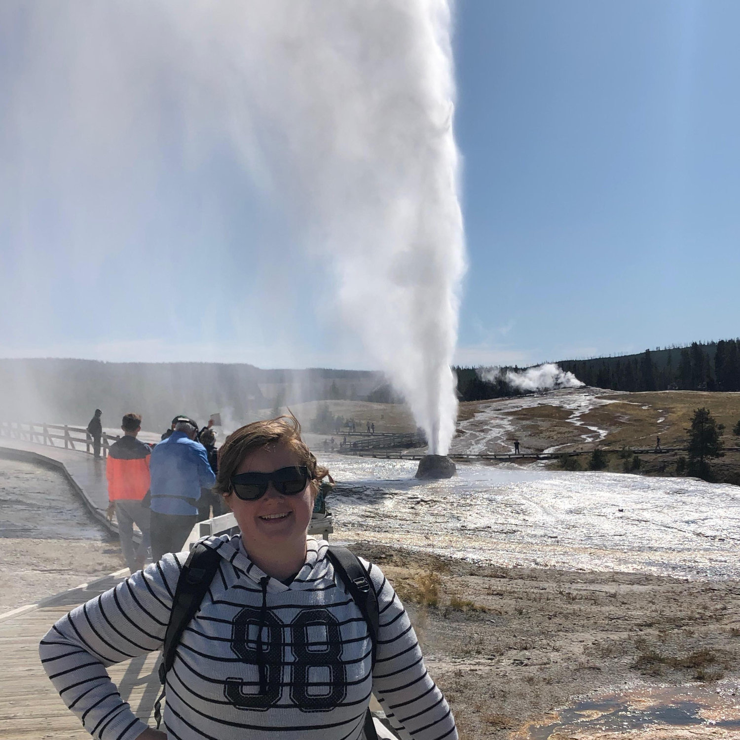 I'm apparently Mike's good luck charm. We saw soo many geysers went off and this one we both got soaked.