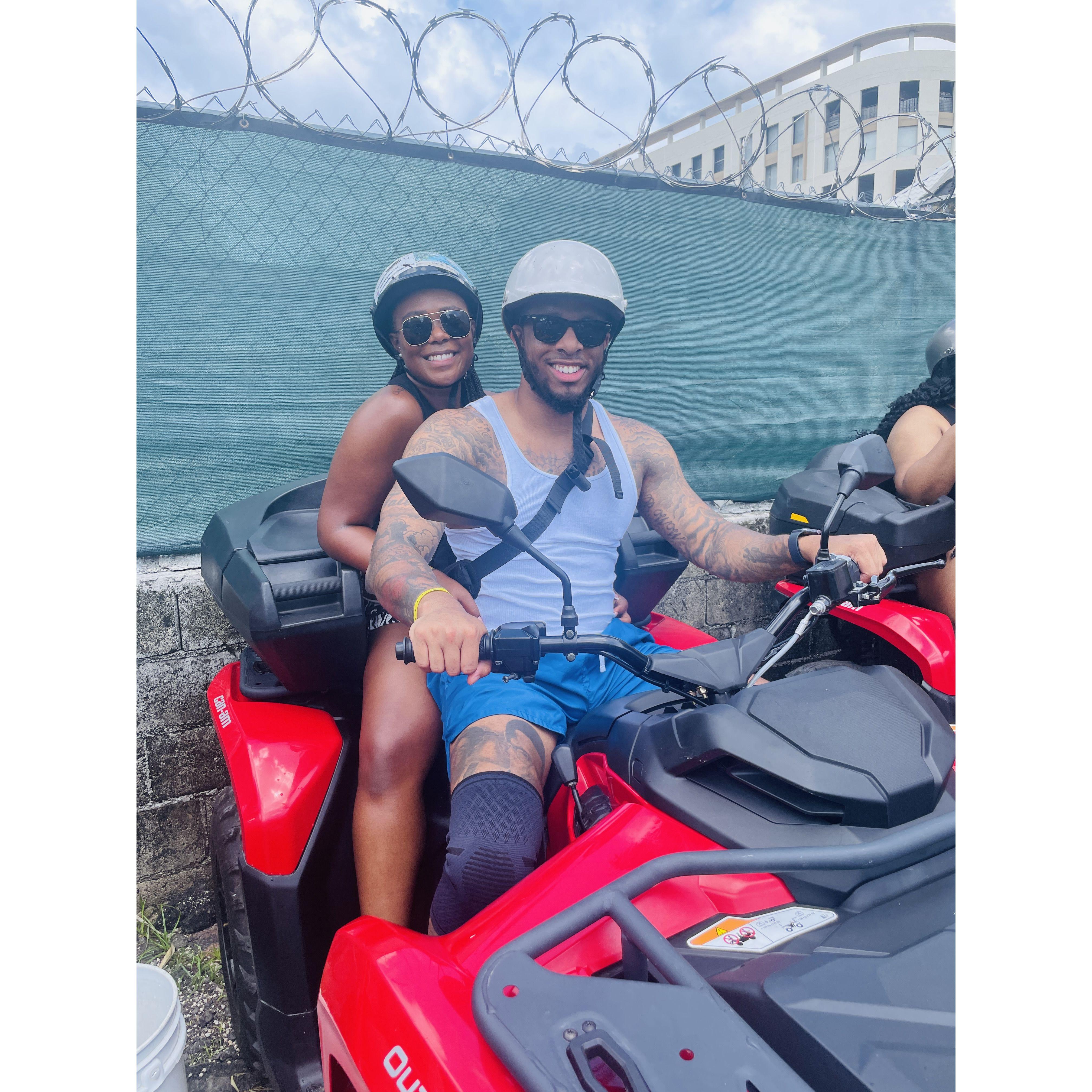 Partners in life, love, and off-road adventures! ATVs in the Bahamas = the ultimate ride or die experience.