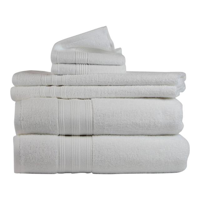 6pk Solid Bath Towel White - Freshee