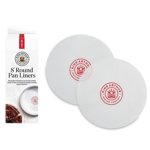 King Arthur Baking Company Square Round Pan Liners, Reusable Nonstick European-Grade Silicone, 8-Inch, Set of 2