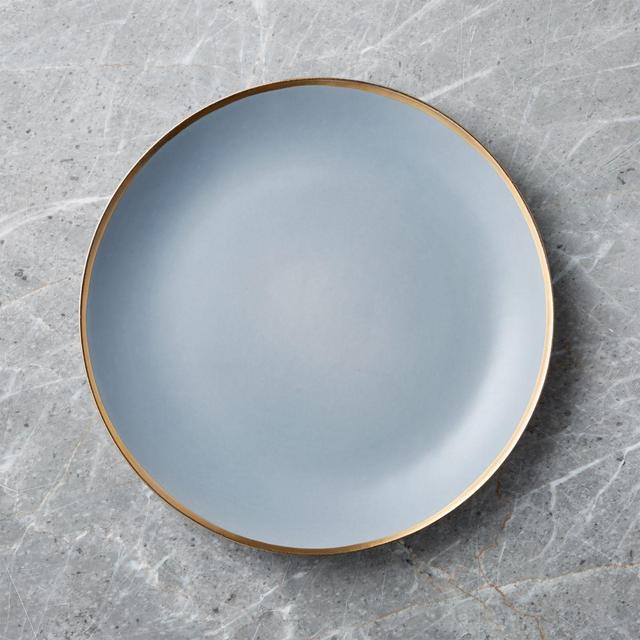 Addison Grey Gold Rim Dinner Plate