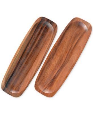 Noritake - Serveware, Set of 2 Kona Wood Small Rectangular Platters