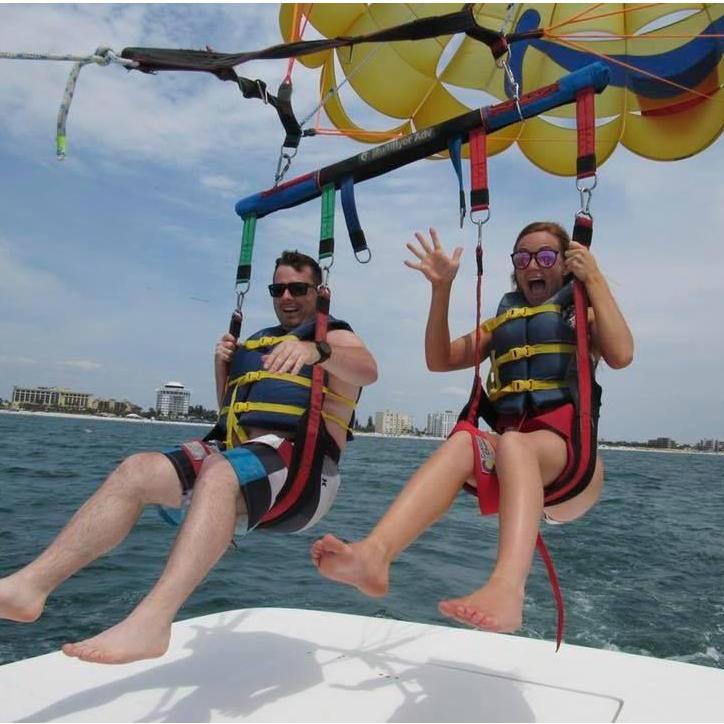 Our first time parasailing! This was in St. Petersburg Beach.