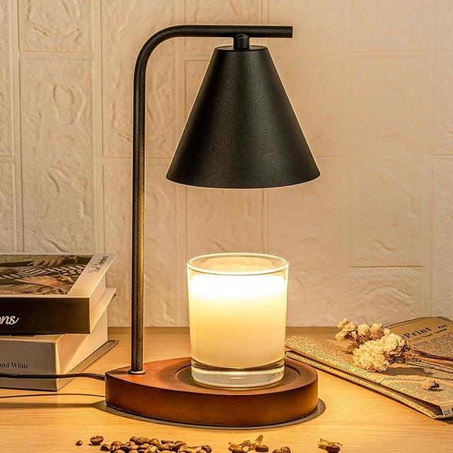 Marycele Candle Warmer Lamp with Timer, Electric Black Candle Lamp Warmer for Jar Candle, Mothers Day Gifts for Mom, House Warming Gifts New Home Decor Aesthetic, Dimmable Wax Melt Warmer with 2 Bulbs
