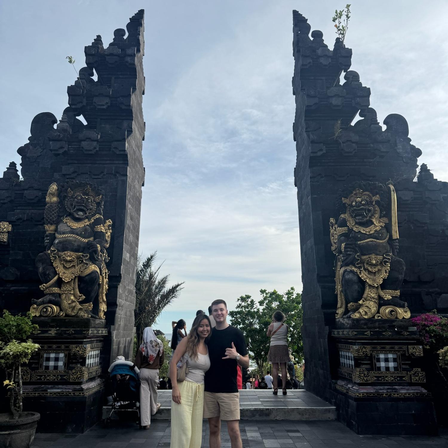 At Tanah lot in Bali
