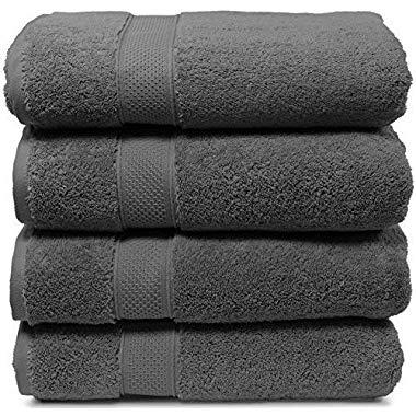 4 Piece Bath Towel Set. 2017(New Collection).Premium Quality Turkish Towels. Super Soft, Plush and Highly Absorbent. Set Includes 4 Pieces of Bath Towels. By Maura (Bath Towel - Set of 4, Space Gray)