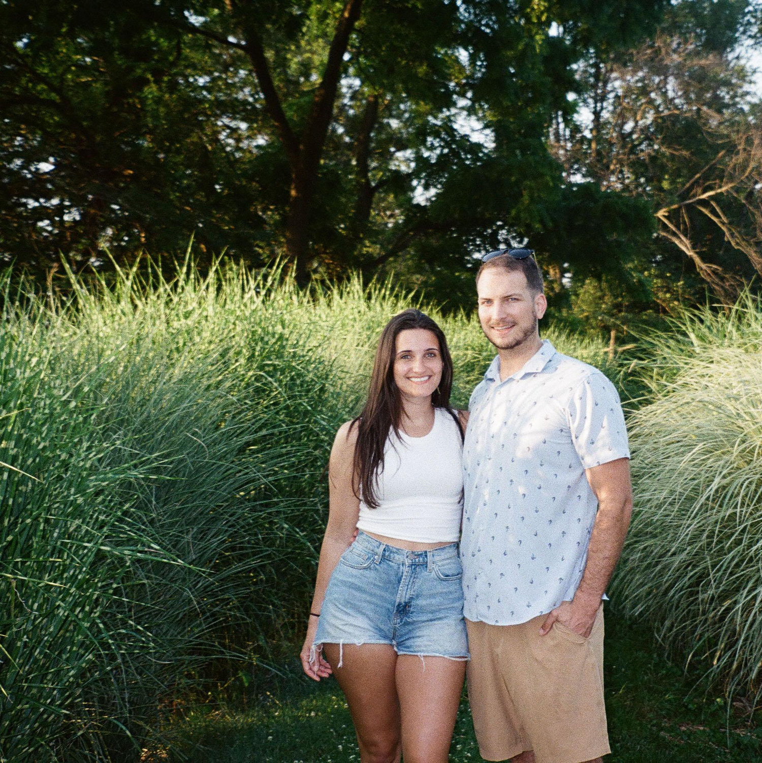 In the tall grass behind the pool at Squires Drive