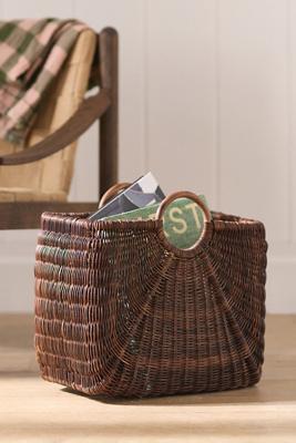 Rattan Handled Small Magazine Basket