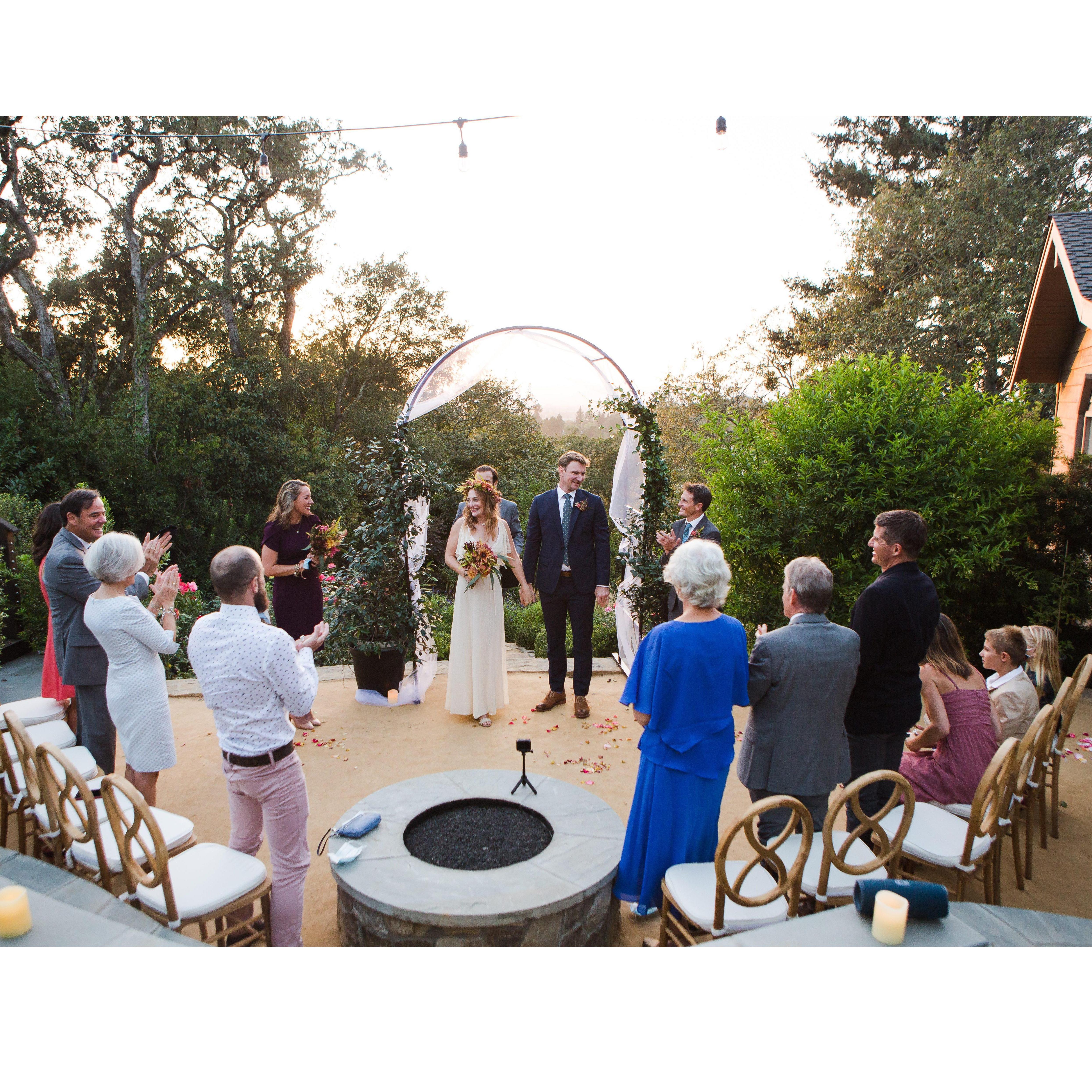 We were so lucky to get married in Janie and Chris' (Naren's parents) back yard.