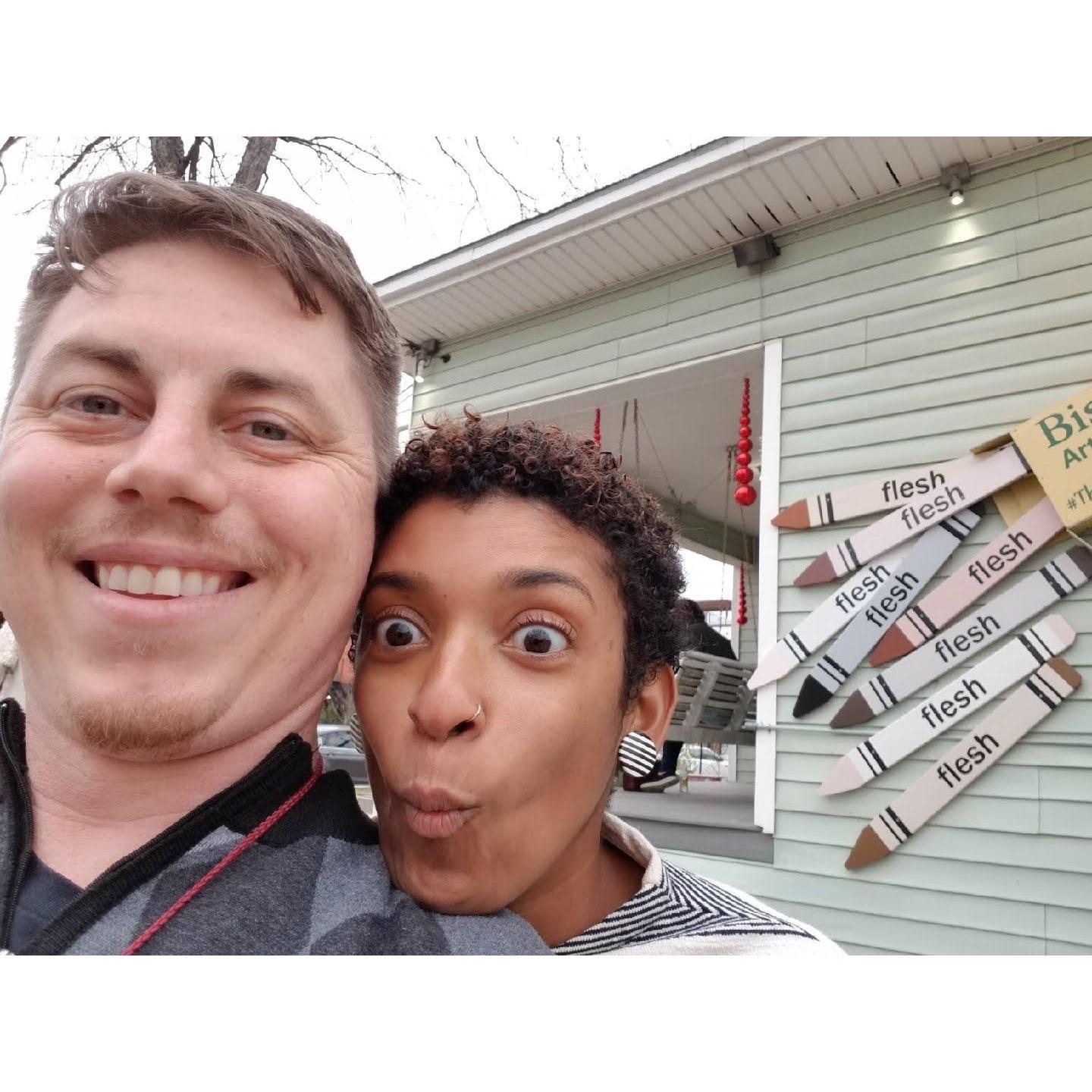 Playing in Dallas' arts district (Dec. 2018)