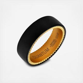 Men's Black Ion Plated Sapphire Tungsten Comfort-Fit Wedding Band
