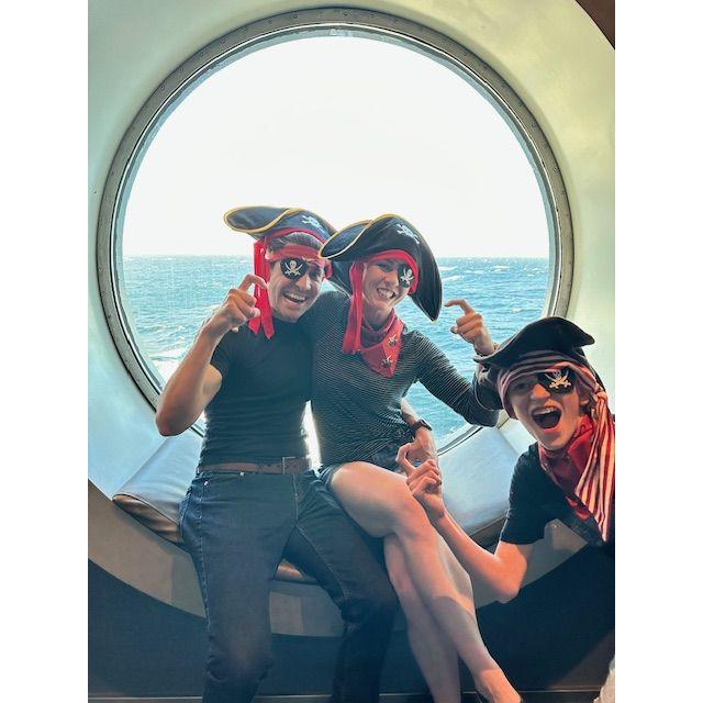 Disney Cruise Pirate Night (nephew Evan photo bombing)