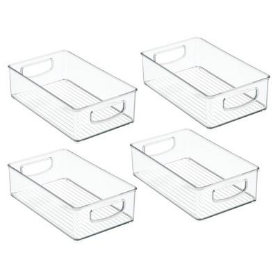 mDesign Plastic Kitchen Food Storage Organizer Bin - 4 Pack, Clear
