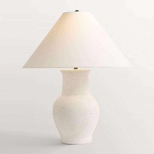 Cade Ceramic 26" Table Lamp, Rustic White