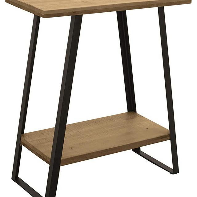 Ravenna Home Justin Narrow Shelf Storage Side End Table, 23.6"W, Pine Veneer