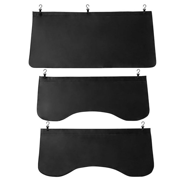 3Pcs Set Car Protective Fender Covers Automotive Magnetic Protective Mat for Repair PU Leather Fender Cover Work Mat, Scratching Prevention Mat Pad with Hooks (Size L)