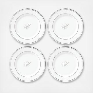 Federal Platinum Script Tidbit Plate, Set of 4