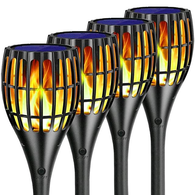 Solar Torch Lights Upgraded , Waterproof Landscape Garden Pathway Light with Vivid Dancing Flickering Flames, with Auto On/Off Dusk to Dawn, for Garden Patio Yard and backyard decor