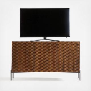Raffael Small Carved Wood Media Console