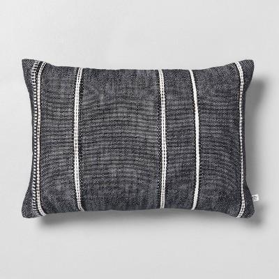 14" x 20" Stripe Pattern Throw Pillow Railroad Gray - Hearth & Hand™ with Magnolia